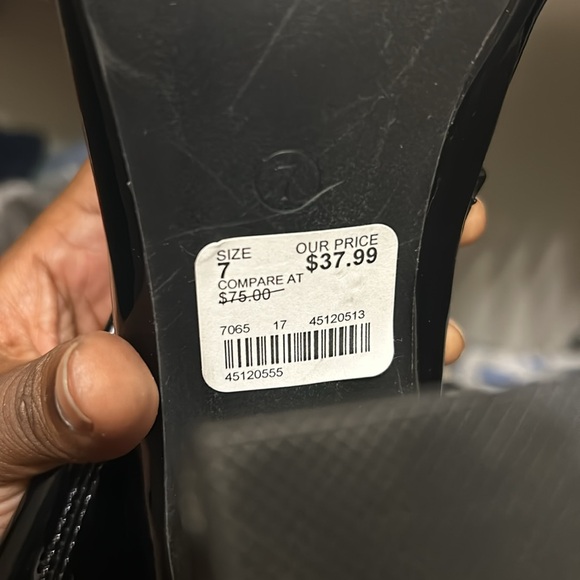 Black leather block heels - Picture 5 of 5